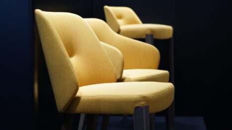Yellow armchair for cruise ship interior design
